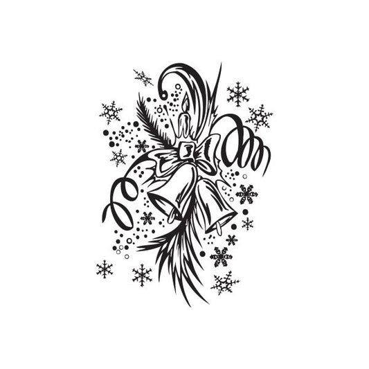 Image of Christmas Decorations Snowflakes and Bells Decal