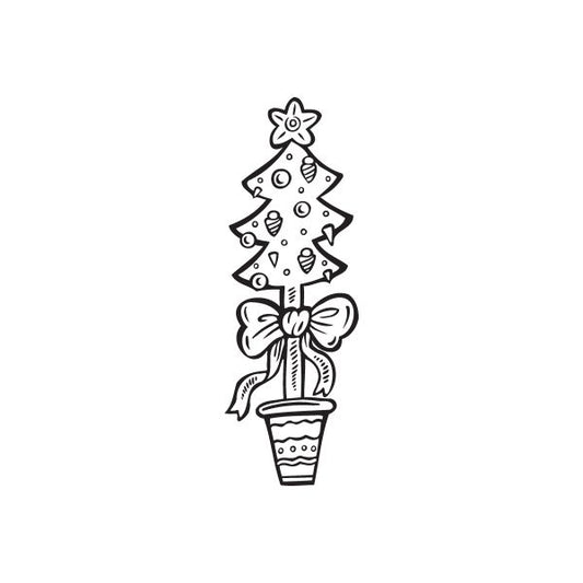 Image of Christmas Decorations Tree with Bow Decal