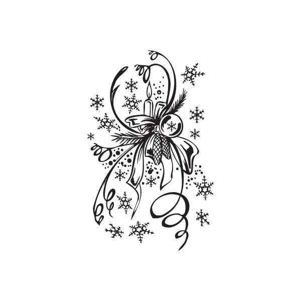 Image of Christmas Decorations Winter Candle Decal