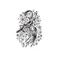 Winter pines Christmas decal with bow and snowflake pine branch design