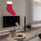 Red Christmas stocking wall sticker with white cuff and dotted pattern