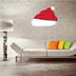 Fluffy Santa hat sticker with red fabric, white trim, and round white pom-pom