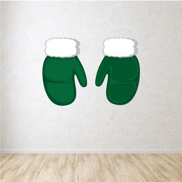 Image of Christmas Forest Mittens Sticker