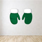Pair of green Christmas mittens sticker with white fuzzy cuffs