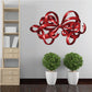 Christmas ribbon sticker with interlocking red bow, wall decoration shape