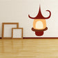 Christmas lamp wall sticker with red-brown outline and glowing cream bulb