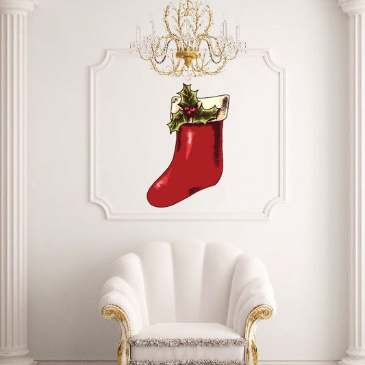 Image of Christmas Mistletoe Stocking Sticker