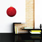 Red Christmas ornament vinyl wall decal with gold star accents and hanging cap