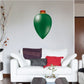 Green and red drop-shaped vinyl wall ornament sticker with glossy finish