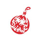 Red abstract egg-shaped ornament wall decal