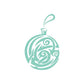 Round vinyl wall decal ornament with swirling abstract mint-green pattern