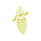 Pine cone vinyl wall decal ornament in light green, with hanging loop