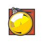 Square framed Christmas ornament vinyl sticker with yellow hanging ball
