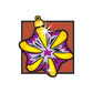 Rounded star-shaped vinyl wall sticker ornament, multicolor yellow, purple, white, pink