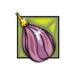 Christmas swirl pear-shaped ornament vinyl sticker with purple ornament and star sparkle accents