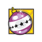 Purple and gold round Christmas bauble vinyl wall sticker with starburst details