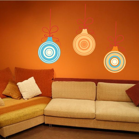 Image of Christmas Ornaments Wall Decal - Vinyl Sticker - Car Sticker - IDCOLOR057
