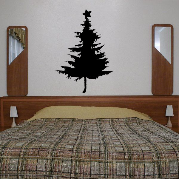 Image of Christmas Pine Tree with Star Decal