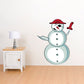 Christmas pirate snowman sticker with red hat, eyepatch, and raised sword