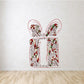 Candy cane theme gift sticker with red and green swirl ornaments