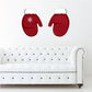 Christmas red mitten stickers with white snowflake icon