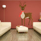 Christmas reindeer wall sticker: brown reindeer with red scarf and antlers