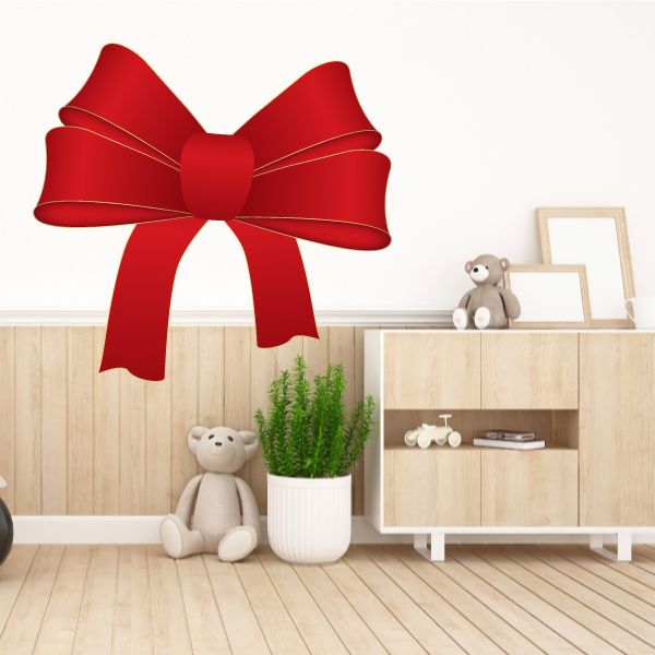 Image of Christmas Ribbon Wall Decal - Vinyl Sticker - Car Sticker - IDCOLOR002