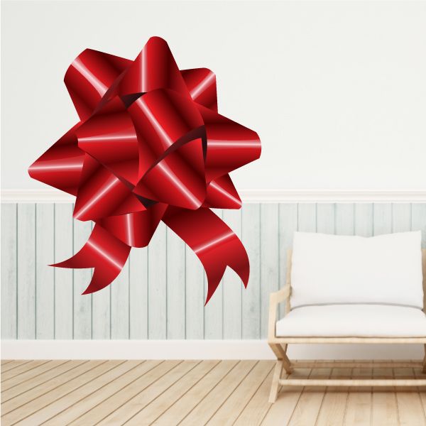 Image of Christmas Ribbon Wall Decal - Vinyl Sticker - Car Sticker - IDCOLOR004