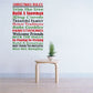 Christmas rules wall decal with colorful festive text, including 'Trim the Tree'.