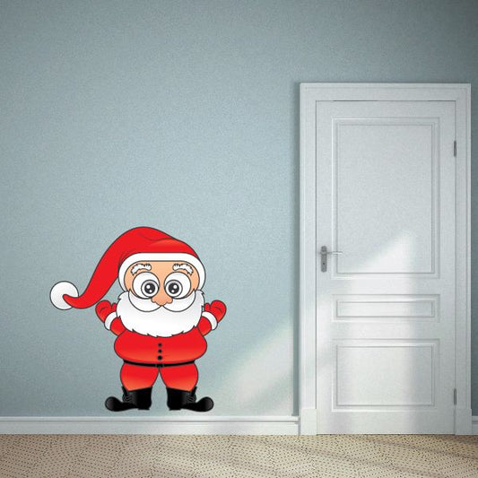 Image of Christmas Santa Big Eyed and Happy Sticker