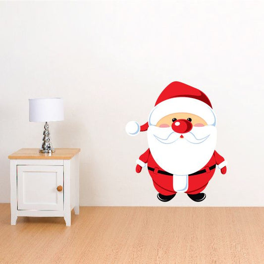 Image of Christmas Santa Bright Red Nose Sticker