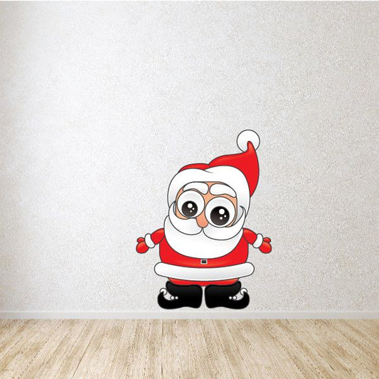 Image of Christmas Santa Cartoon Shrugging Sticker