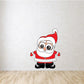 Cartoon Santa shrugging sticker with red hat, white beard, black belt and boots.