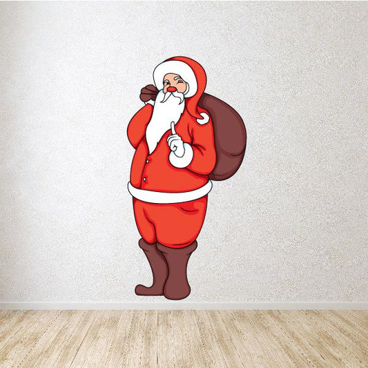 Image of Christmas Santa Finger Wagging Pose Sticker