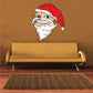 Santa grinning sticker face, red hat with white trim and curly white beard