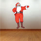 Santa Claus jolly sticker with red suit, white beard, and raised hand