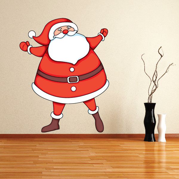 Image of Christmas Santa Joyful Standing Sticker