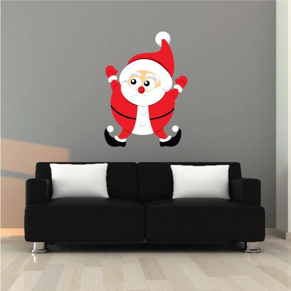 Image of Christmas Santa Jumping Look Sticker