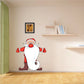 Cartoon Santa sticker with long white curled beard, red hat and suit