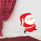Santa sneaking holiday wall sticker with red suit, white trim, and black shoes