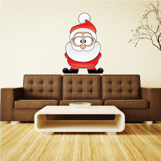 Image of Christmas Santa Standing with Arms Behind Pose Sticker