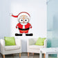 Surprised Santa sticker, red suit with white trim, wide eyes and hat.