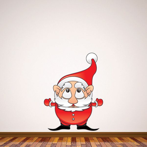 Image of Christmas Santa Up in Arms Sticker