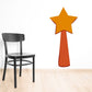 Orange Christmas star wall decal with tapered hanging cone