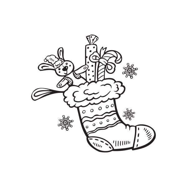 Image of Christmas Stocking Toy and Candy Decal