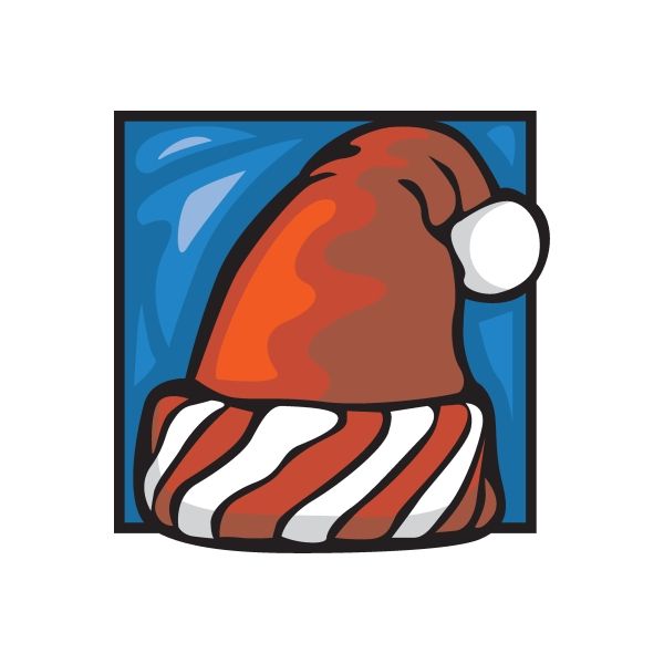 Image of Christmas Stripe Santa Hat Sticker