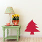 Red pointed Christmas tree vinyl decal