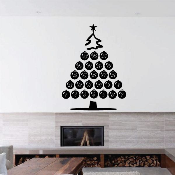 Image of Christmas Tree of Ball Ornaments Decal