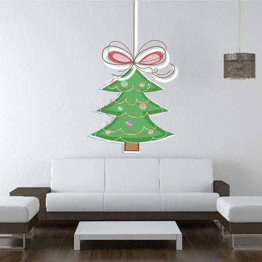 Image of Christmas Tree Ornament Wall Decal - Vinyl Sticker - Car Sticker - IDCOLOR006