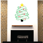 Christmas tree printed die-cut decal, green tree with red and yellow stars